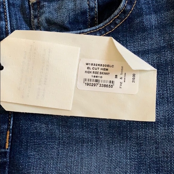 Rag and Bone High Rise Skinny El cut hem Jeans - Picture 8 of 14